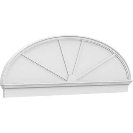 Ekena Millwork Elliptical 4 Spoke Architectural Grade PVC Combination Pediment, 84"W x 27-7/8"H x 2-3/4"P PEDPC084X280ELL04